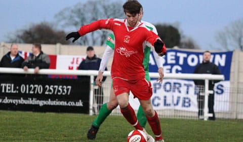 Danny Quinn on the ball for Chasetown. Pic: Dave Birt
