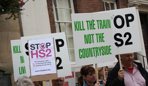 Stop HS2 protesters in Lichfield