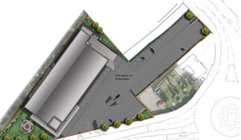 The aerial plan for the new Aldi store The aerial plan for the new Aldi store