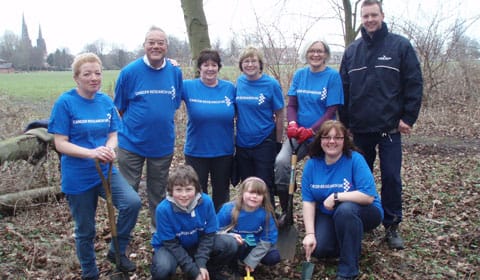 Some of the volunteers who will be helping to plant the bluebells Some of the volunteers who will be helping to plant the bluebells