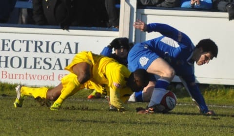 Mark Branch scrambles away with the ball. Pic: Pamela Mullins