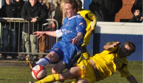Mark Hands helps in mid-field