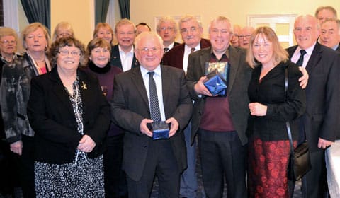 Councillors gather for the presentation to Peter Young Councillors gather for the presentation to Peter Young