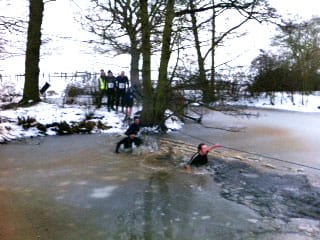 Athletes brave icy water in the Xtreme Challenge event