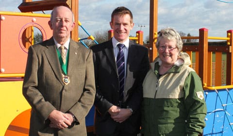 Cllr David Bayliss, Cllr Alan White and Cllr Val Richards at the new playground in Hammerwich