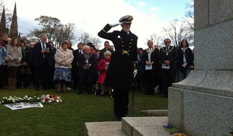 Captain Richard Woodman laying a wreath Captain Richard Woodman laying a wreath
