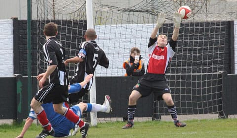 Danny Smith finds the net. Pic: Dave Birt
