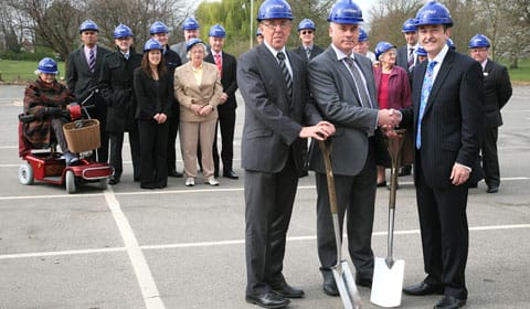 The ceremonial spades are handed over