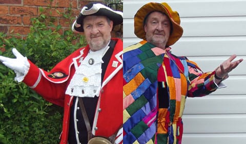 Ken Knowles in his town crier and Lichfield Mysteries outfits
