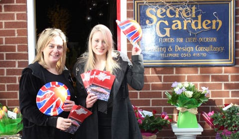 Sandra Shaw from Secret Garden with Lichfield District Council's Rhiannon Purkis