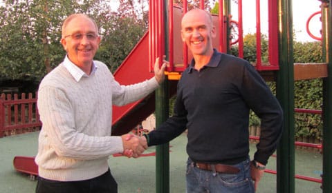 Volunteer group chairman Steve Pountney with Elford Parish Council chairman Richard Wain