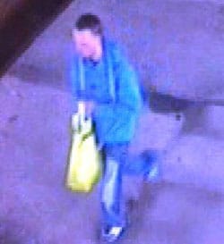 A CCTV image of the man police want to speak to A CCTV image of the man police want to speak to