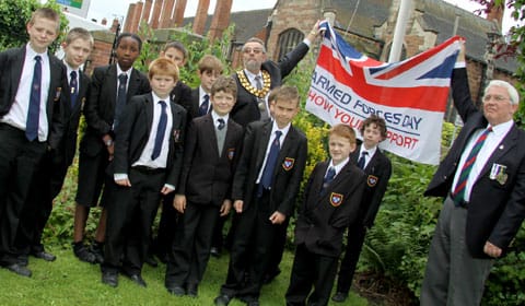 Maple Hayes students with Cllr Ken Humphreys and Cllr Bernard Derrick