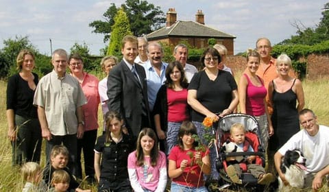 Matthew Ellis with volunteers preparing to restore the gardens in Elford Matthew Ellis with volunteers preparing to restore the gardens in Elford