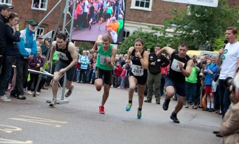 The athletes set off on the 2012 Lichfield Dash