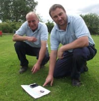 Rangers Malcolm Rollins and Chris Gould planning the orienteering trail
