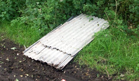 Asbestos panels on Meg Lane in Burntwood