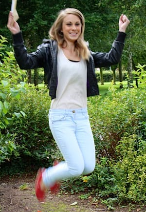 Madeleine Williams jumps for joy after receiving her results Madeleine Williams jumps for joy after receiving her results