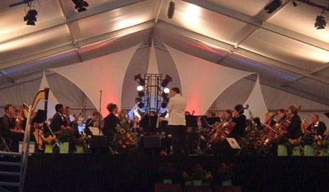 The British Police Symphony Orchestra performing at the Lichfield Proms in Beacon Park The British Police Symphony Orchestra performing at the Lichfield Proms in Beacon Park