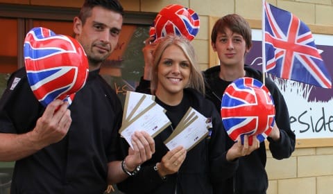 Matthew Brain, Zoe Westwood, Daniel Marson from Chandlers Lakeside Bistro get ready for the Lichfield Proms in Beacon Park Matthew Brain, Zoe Westwood, Daniel Marson from Chandlers Lakeside Bistro get ready for the Lichfield Proms in Beacon Park