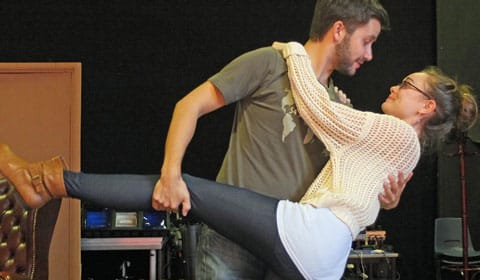 Patrick Jervis and Lucy Pearson during rehearsals