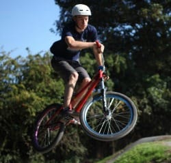 Campbell Perrins tries out the Mile Oak BMX track. Pic: John Wedrychowski Campbell Perrins tries out the Mile Oak BMX track. Pic: John Wedrychowski