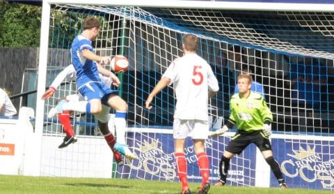 nick wellecomme 1-0 Nick Wellecomme puts Chasetown in front. Pic: Dave Birt