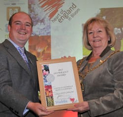 silvergilt The Mayor of Lichfield Janet Eagland receiving the award