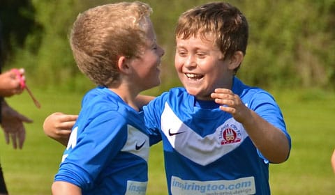 Tom Mills celebrates his second goal