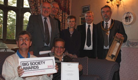 COGS-Big-Society-Award Terry Finn, Robin Taylor, Tracy Blakley, Ian Wells, Cllr Ken Humphreys, Gly Richards and John Bloxham