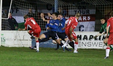 Dave Egan finds the net for Chasetown. Pic: Dave Birt