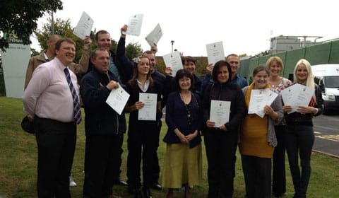 Florette workers wih their pass certificates