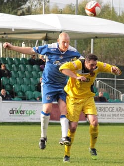 richard-teesdale-clears Richard Teesdale heads clear. Pic: Dave Birt