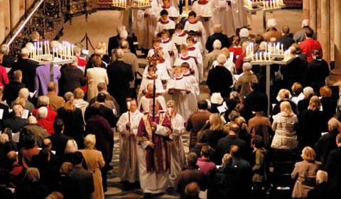 Advent3 The candlelit procession at Lichfield Cathedral. Pic: Lichfield Camera Club