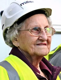 Floss Orr visiting the Friary Outer site