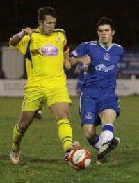Mark Branch makes a tackle. Pic: Dave Birt