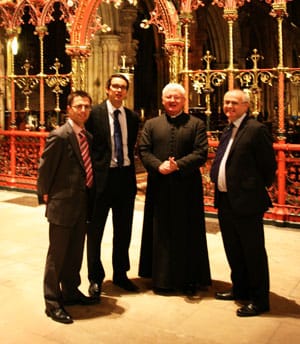 Songs1 Representatives from Keelys LLP Solicitors with the Very Rev’d Adrian Dorber, Dean of Lichfield. Pic: Lichfield Camera Club