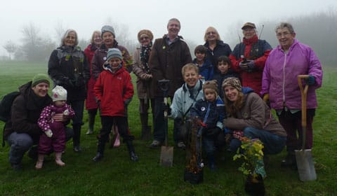 The tree planting team at Stychbrook Park