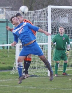 Action from Lichfield City v Bromsgrove Sporting