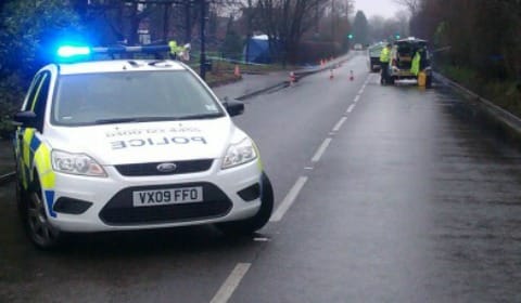 lichfieldcrash Police at the scene of the fatal hit-and-run on Burton Road. Pic: StaffsLive