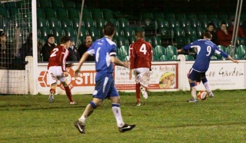 Nick Wellecomme nets a last gasp goal. Pic: Dave Birt