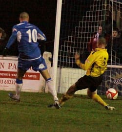 Gary Hay wraps up the scoring to make it 4-0 to Chasetown. Pic: Dave Birt