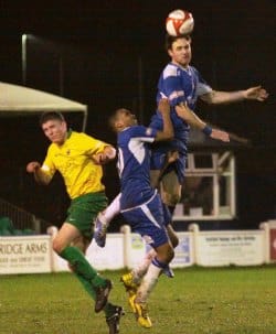 nick wellecomme wins the header Nick Wellecomme wins a header. Pic: Dave Birt