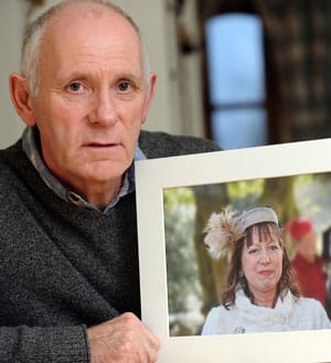 Steve Knight with a picture of his wife Glynis
