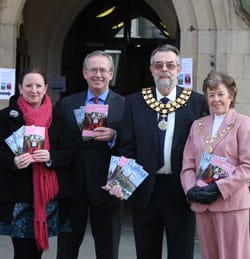 Alison-Wallis,-Stephen-Thomas,-Ken-and-Maureen-Humphreys-1 Alison Wallis, Stephen Thomas, Cllr Ken Humphreys and Maureen Humphreys at the launch of the new guides
