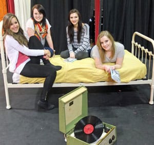 Actresses Hannah Davies, Frankie Leonard, Ellie Gavin and Hannah Wyss