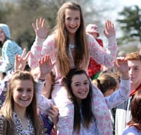 People dressed in onesies at Drayton Manor Theme Park