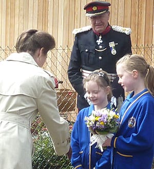 Princess Anne meets schoolchildren in Lichfield