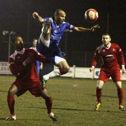 Simon Brown collects the ball at full stretch. Pic: Dave Birt