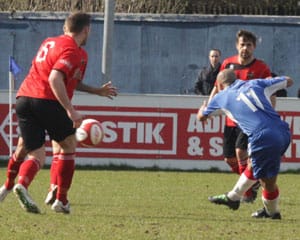 Simon Brown rifles in Chasetown's fourth against Sheffield. Pic: Dave Birt